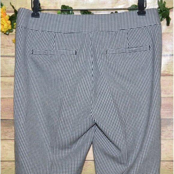 LOFT Black & White Gingham Ankle Pants Trousers Size 6 Pockets Career Stretch - Picture 6 of 10